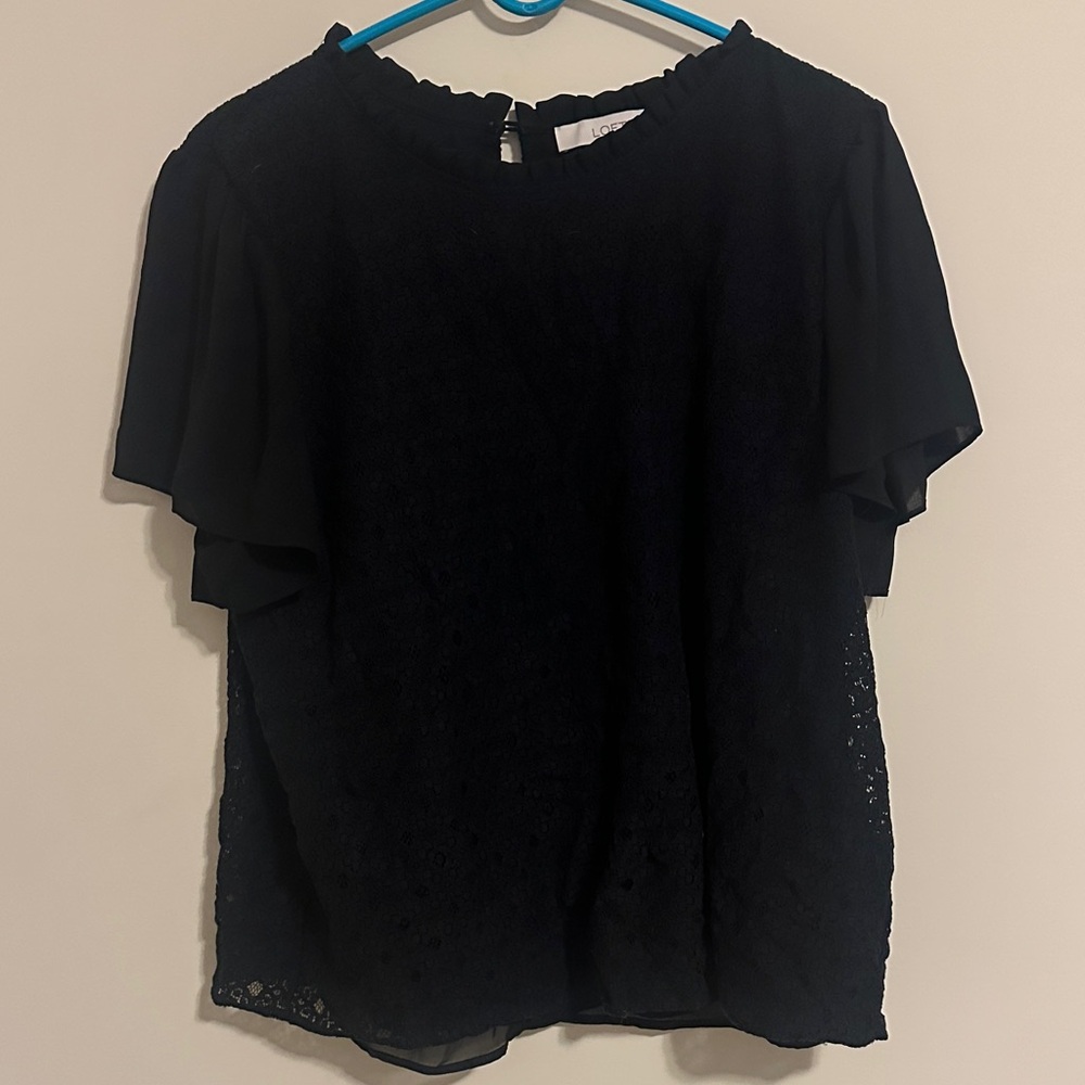 LOFT Black Lace Blouse